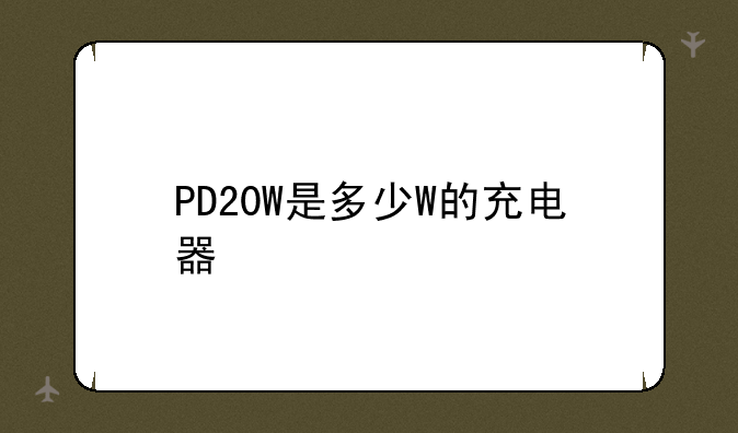 PD20W是多少W的充电器