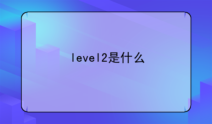 level2是什么